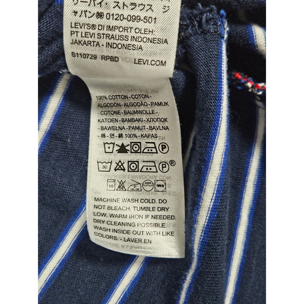 Levis Mens XXL Relaxed Fit Striped Polo Shirt Navy Blue White‎ 00308-0000 - Picture 8 of 10
